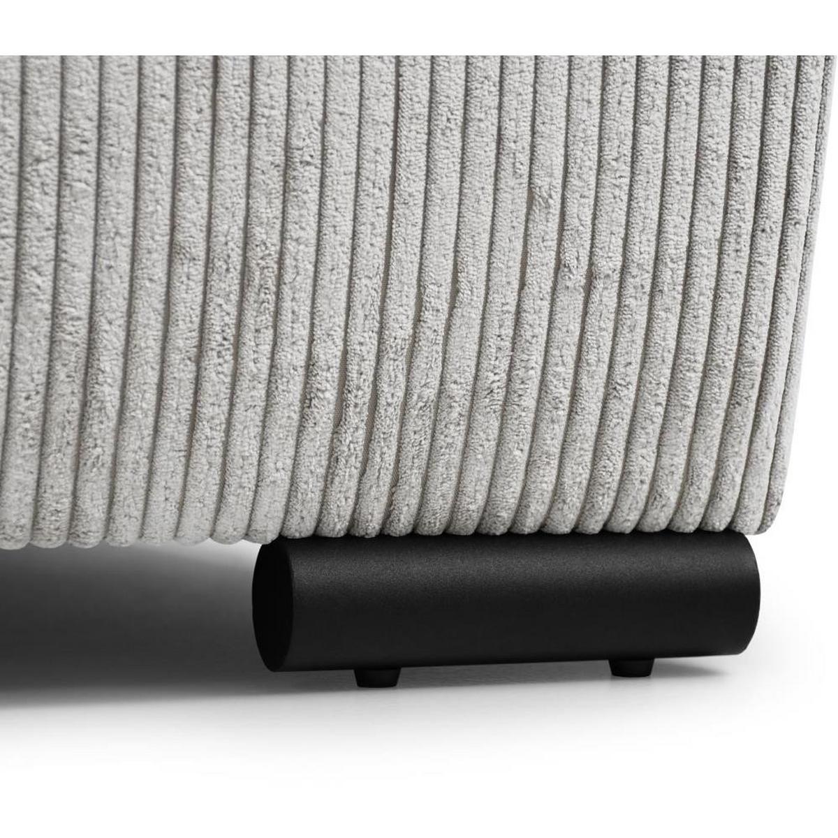 WOHNLANDSCHAFT Benny U beige - Beige/Schwarz, Textil/Metall (350/85/186cm) - Beautysofa