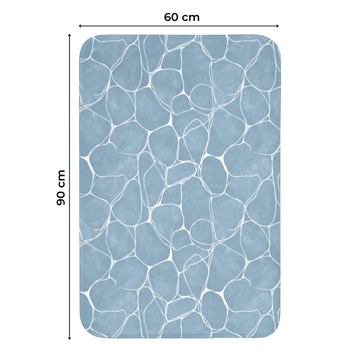 WC-VORLEGER Organisch - Muster - Blau Toilettenvorleger 60x90 cm - Hellblau, Textil (60/1cm) - OnlyWow