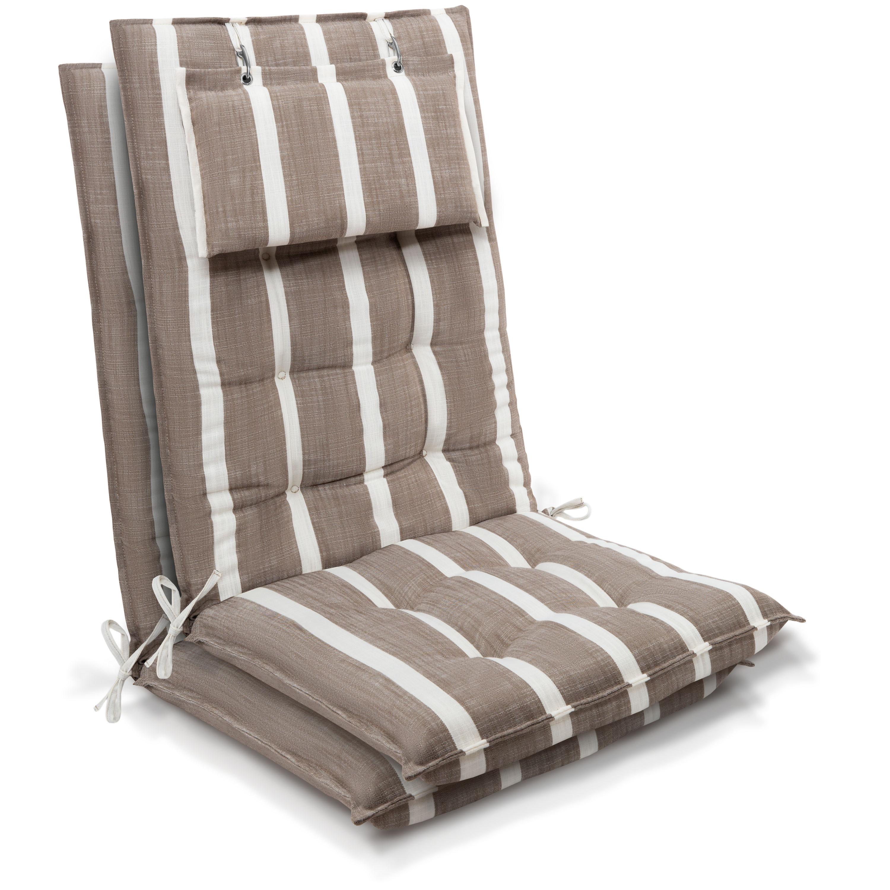HOCHLEHNER Sun-HL 119x50x8cm Beige-Weiß-Gestreift (2tlg) - Beige, Textil (50/120cm) - Beautissu 