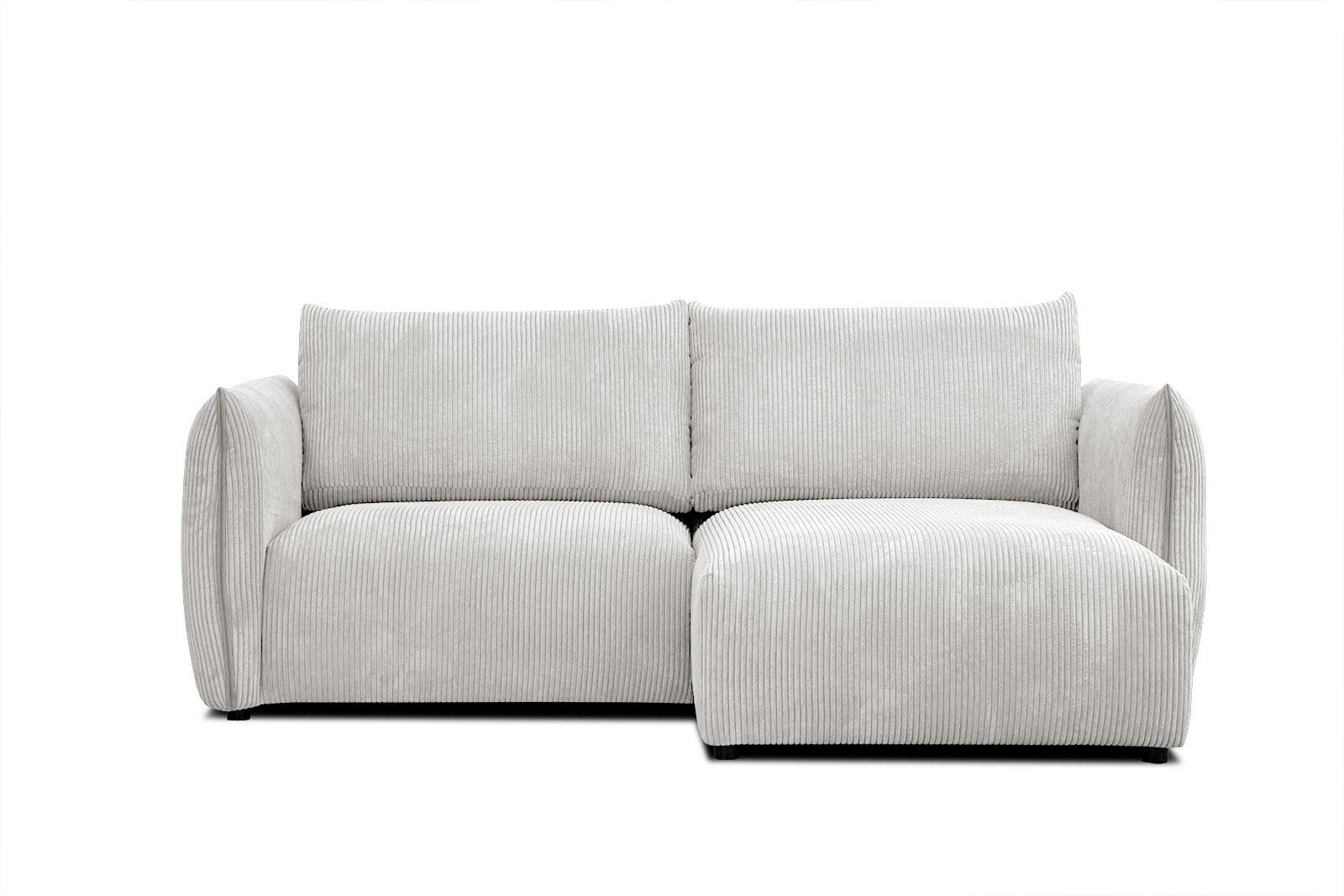 ECKSOFA TAUER 3-Sitzer, weiß - Schwarz/Weiß, Holzwerkstoff/Kunststoff (206/173cm) - Wozimo