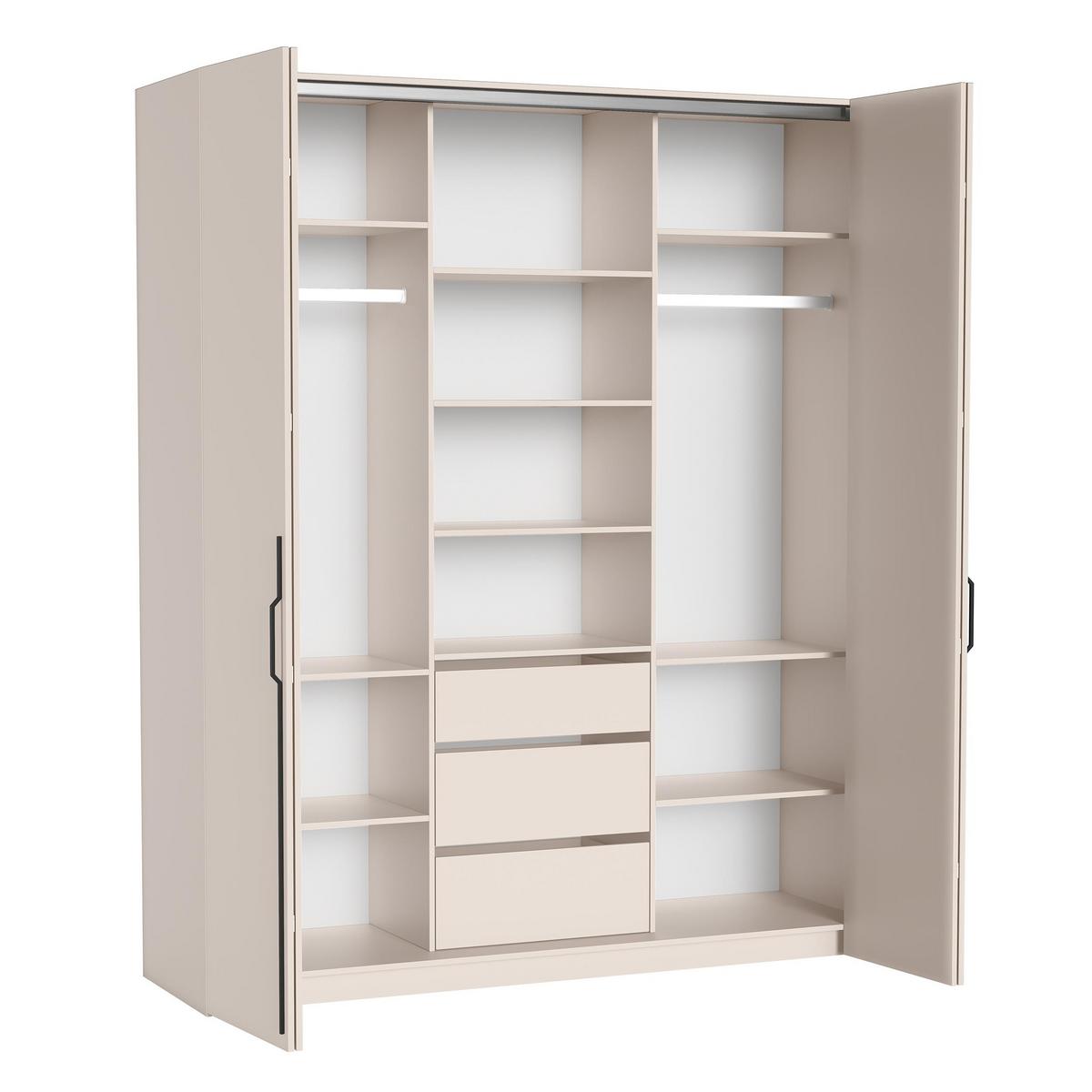 FALTTÜRENSCHRANK Omodeo 200 cm breit in Kaschmir – mit WingLine-Falttüren - Beige, Holzwerkstoff (200/240/58cm) - AX Living