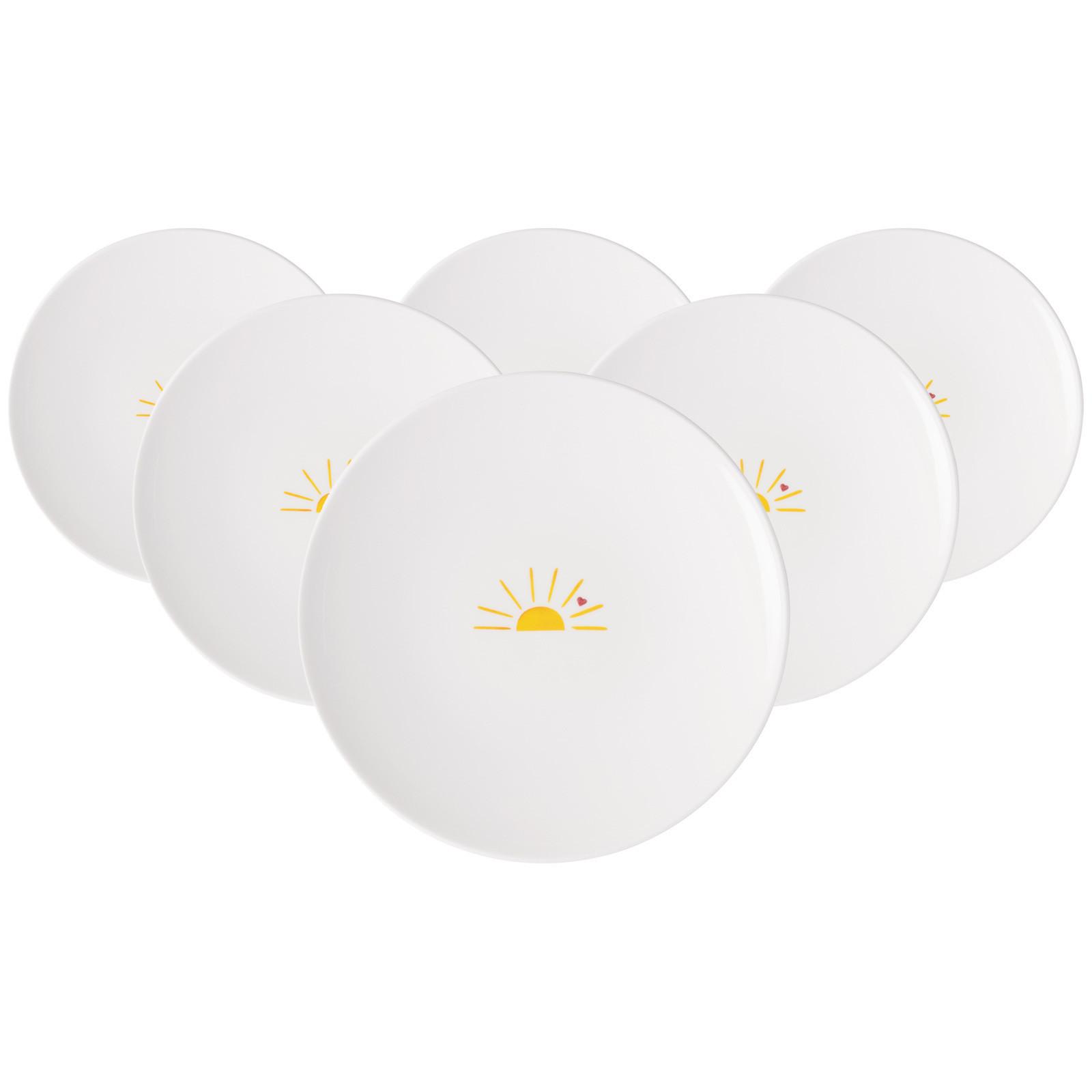 FRÜHSTÜCKSTELLER HELLO SUNSHINE With Love weiß-gelb ø 21,2 cm 6er Set - Gelb/Weiß, Keramik (21.2cm) - Villeroy & Boch