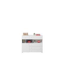 KOMMODE GALIA 110/90/40cm mit 5 Schubladen 1 Türen Weiß - Weiß/Grau, Holzwerkstoff (110/90/40cm) - MASSENO