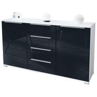 SIDEBOARD Linio Schwarz Hochglanz - Schwarz Hochglanz, Holzwerkstoff (138.5/75.5/35cm) - Vladon