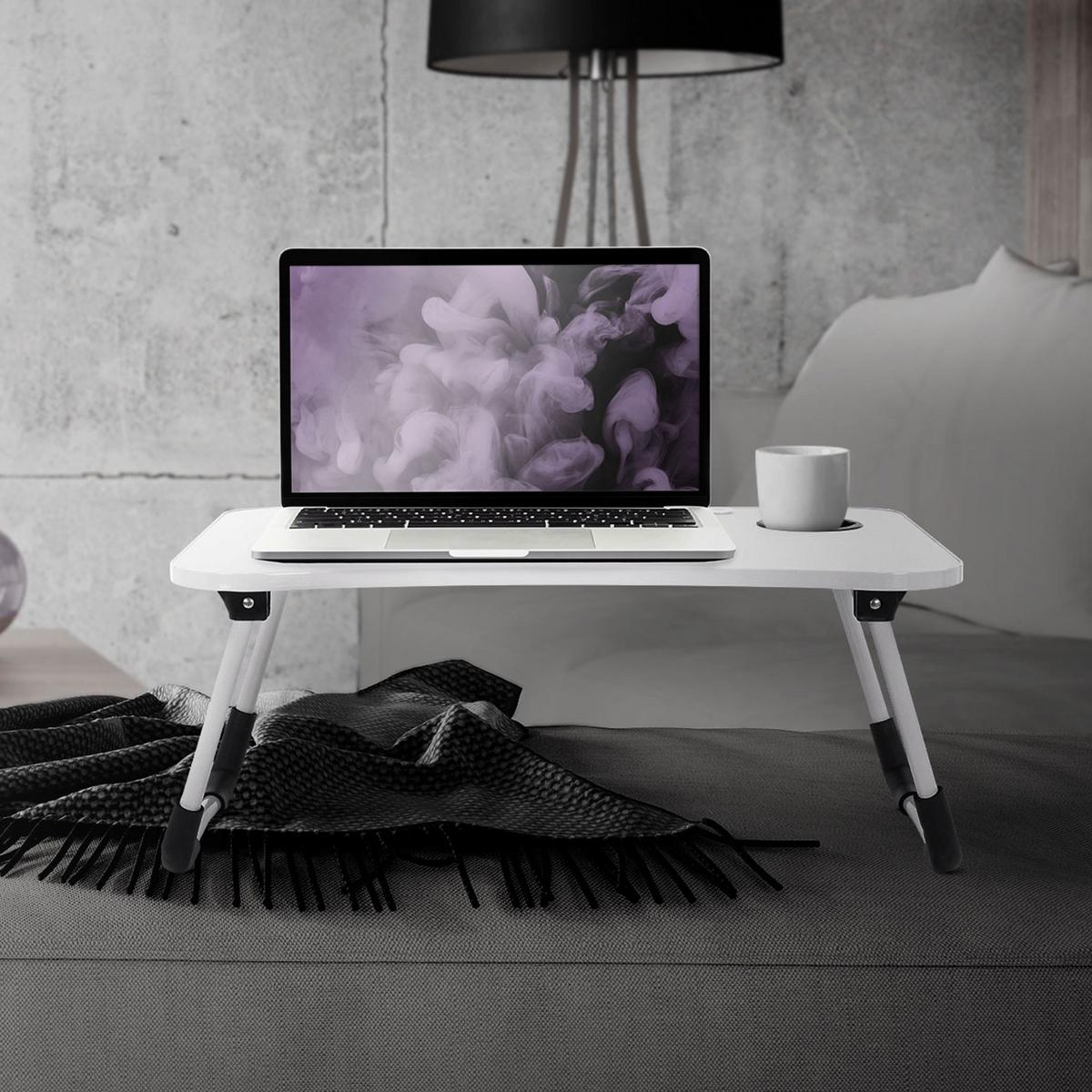 LAPTOPTISCH Weiß 60x40 cm klappbar - Weiß, Holzwerkstoff (60/40/25cm) - ML-DESIGN
