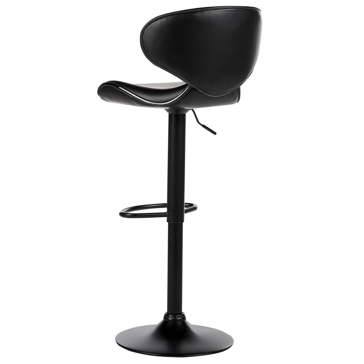 BARHOCKER 2er-Set Kunstleder schwarz höhenverstellbar Conway - Schwarz, Kunststoff (46/87/50cm) - Beliani