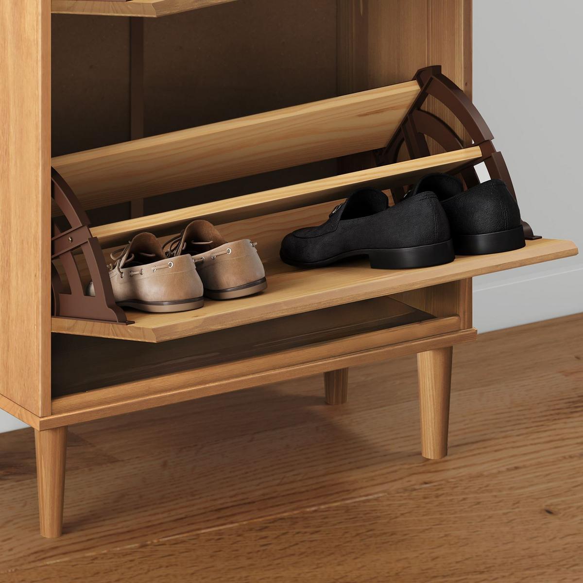 SCHUHKIPPER MIKKA Eiche - Eichefarben, Holz (59/96/25cm) - IDIMEX