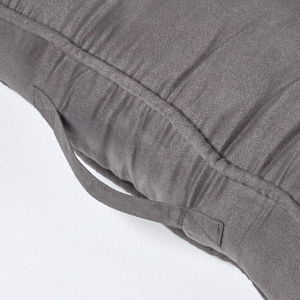 SITZKISSEN taupe-grau 50/50/10 cm – Sesselkissen, Velours - Taupe, Textil (50/50/10cm) - Homescapes