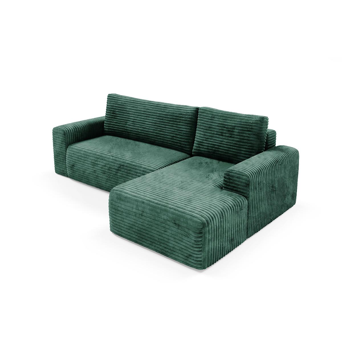 ECKSOFA Romeo 3 Sitzplätze Tannengrün - Grün, Holz (268/163cm) - Petits-meubles