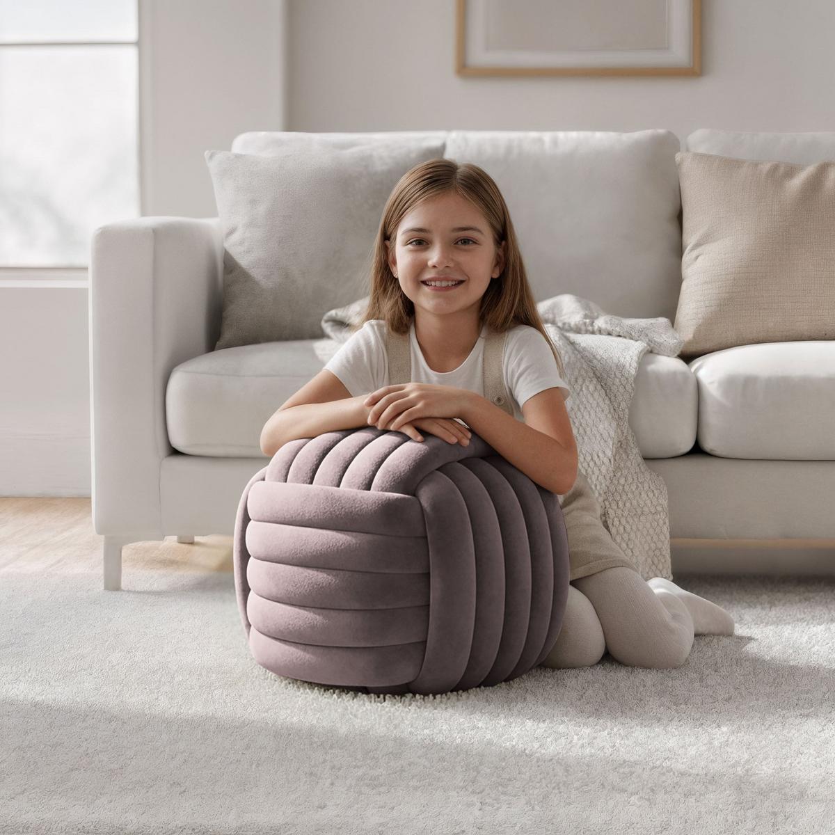SITZHOCKER mit Samt Optik Rosa - Rosa, Textil (50/43/53cm) - RAUMHIRSCH FURNITURE