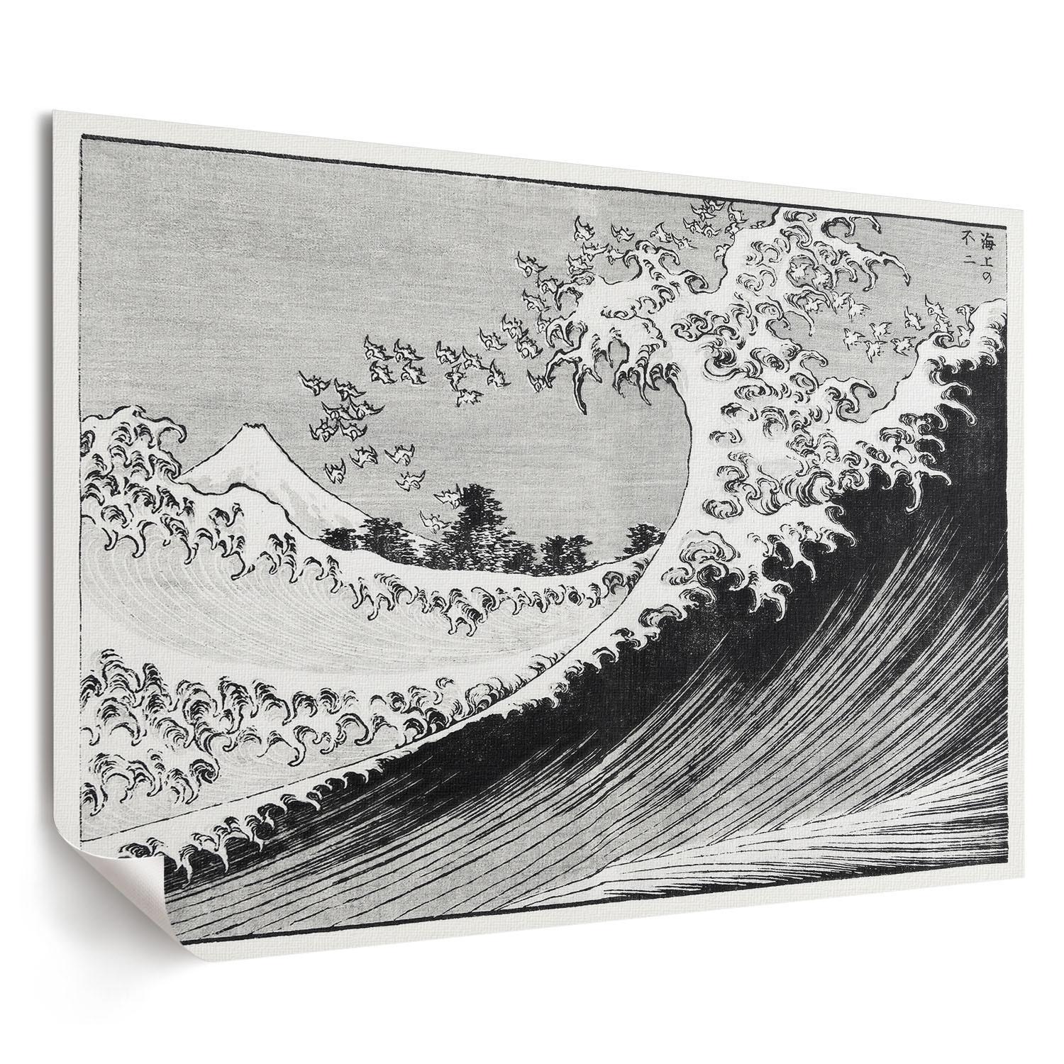 POSTER - 59x42 cm (A2) - Hokusai - Hundert Ansichten des Fuji - Schwarz, Textil (59.4/42/0.1cm) - TULUP