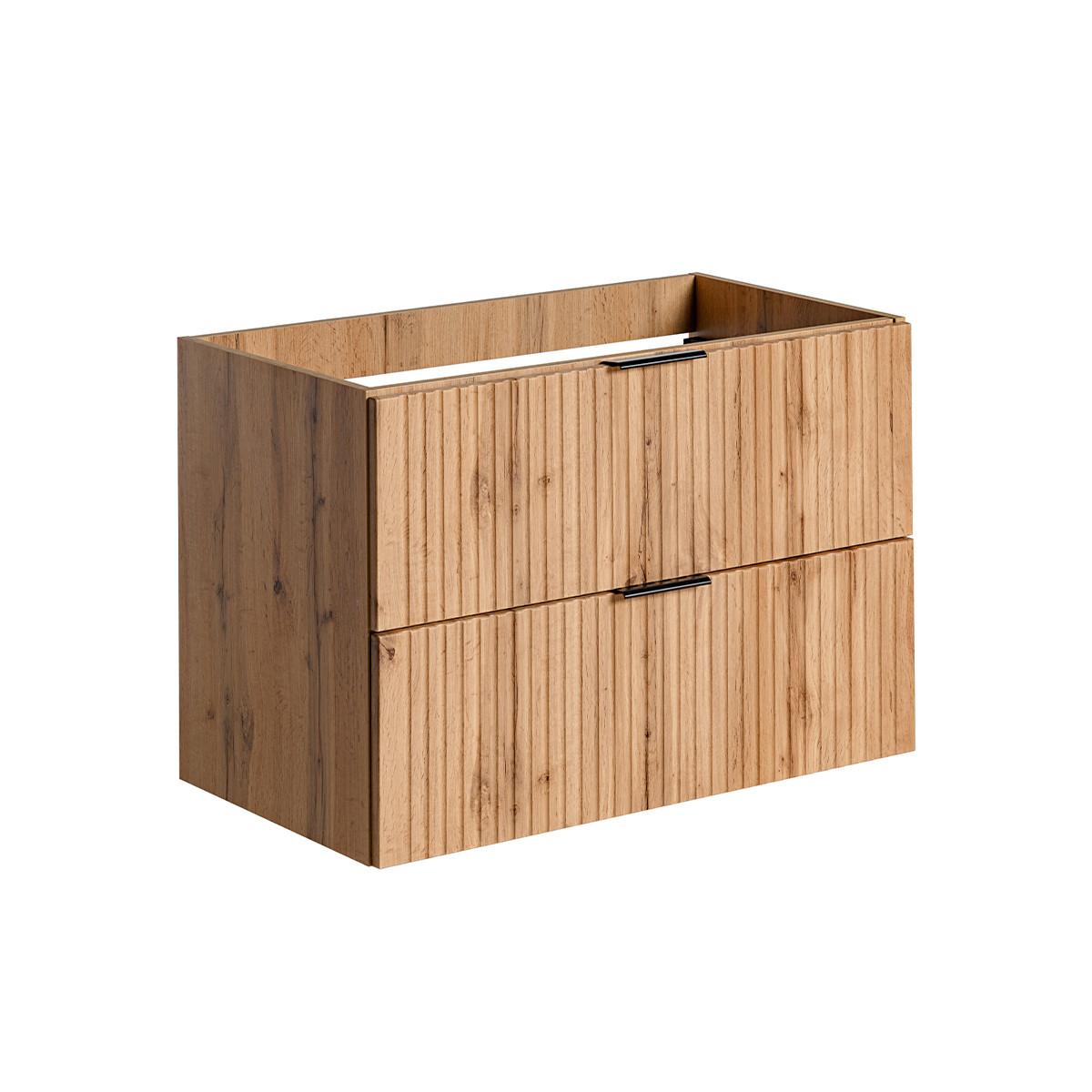 WASCHTISCHUNTERSCHRANK 80.4cm Adriel Holz in Eichenoptik - Braun, Holzwerkstoff (80.4/57/46cm) - Petits-meubles