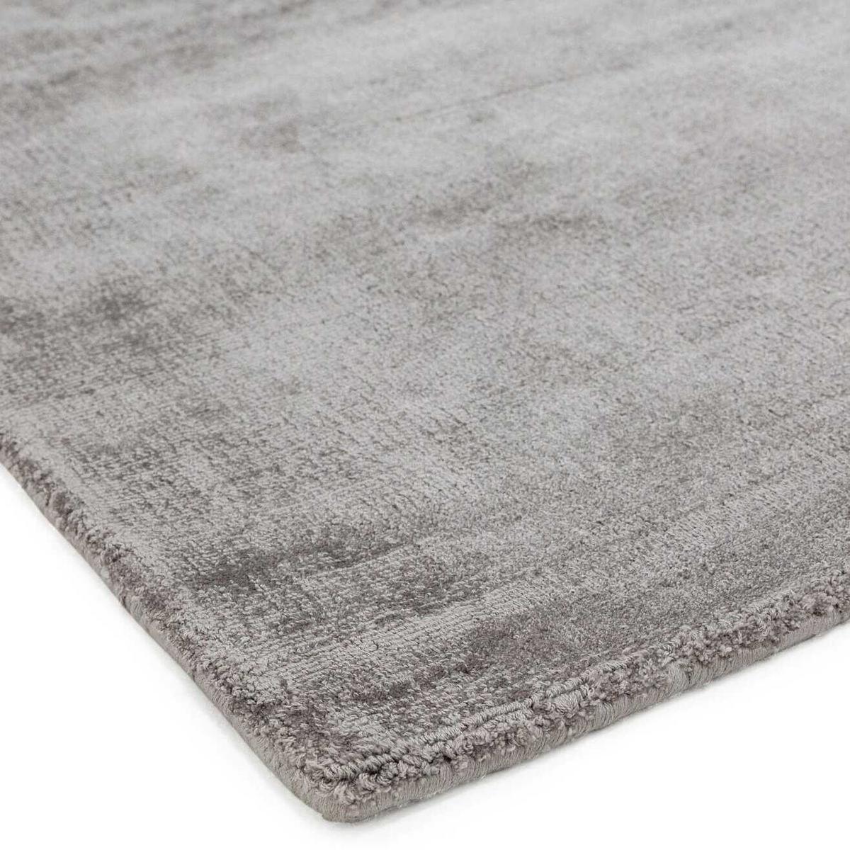 VISKOSETEPPICH handgewebt BARI, einfarbig, Silber, 160 x 230 cm - Silberfarben, Textil (230/160cm) - KADIMA DESIGN
