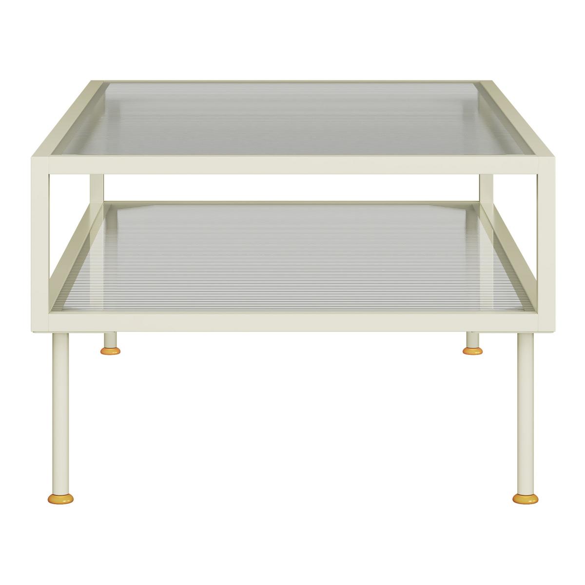 COUCHTISCH Lindau 100/50/46 cm - Creme, Glas/Metall (50/100/46cm) - [en.casa]