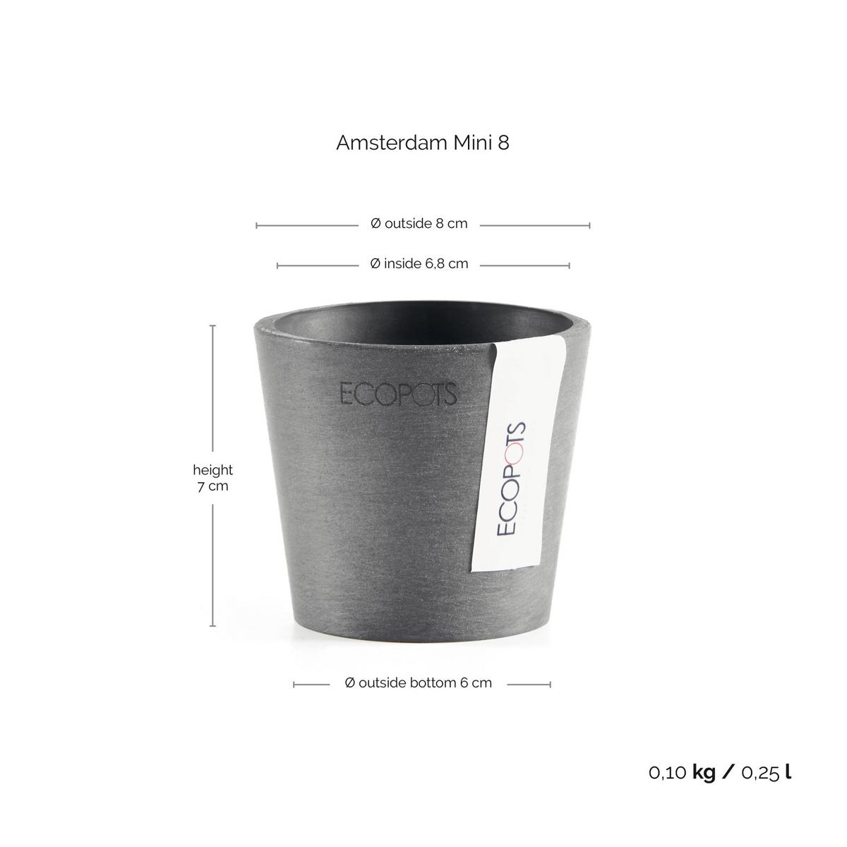 BLUMENTOPF Amsterdam46211cm Grau - Grau, Kunststoff (8/7cm) - Ecopots