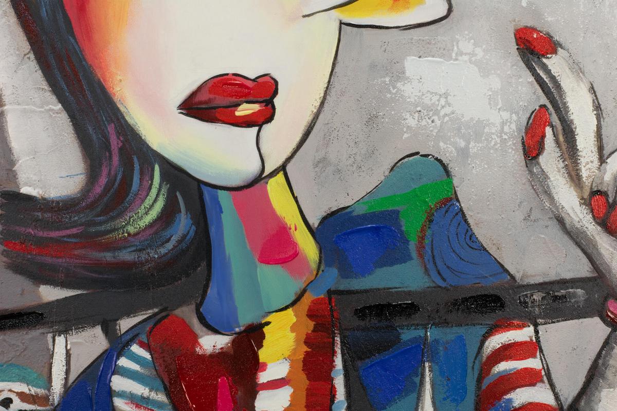 ACRYLBILD HANDGEMALT 80/80 cm - Multicolor/Grau, Holz/Textil (80/80cm) - KUNSTLOFT