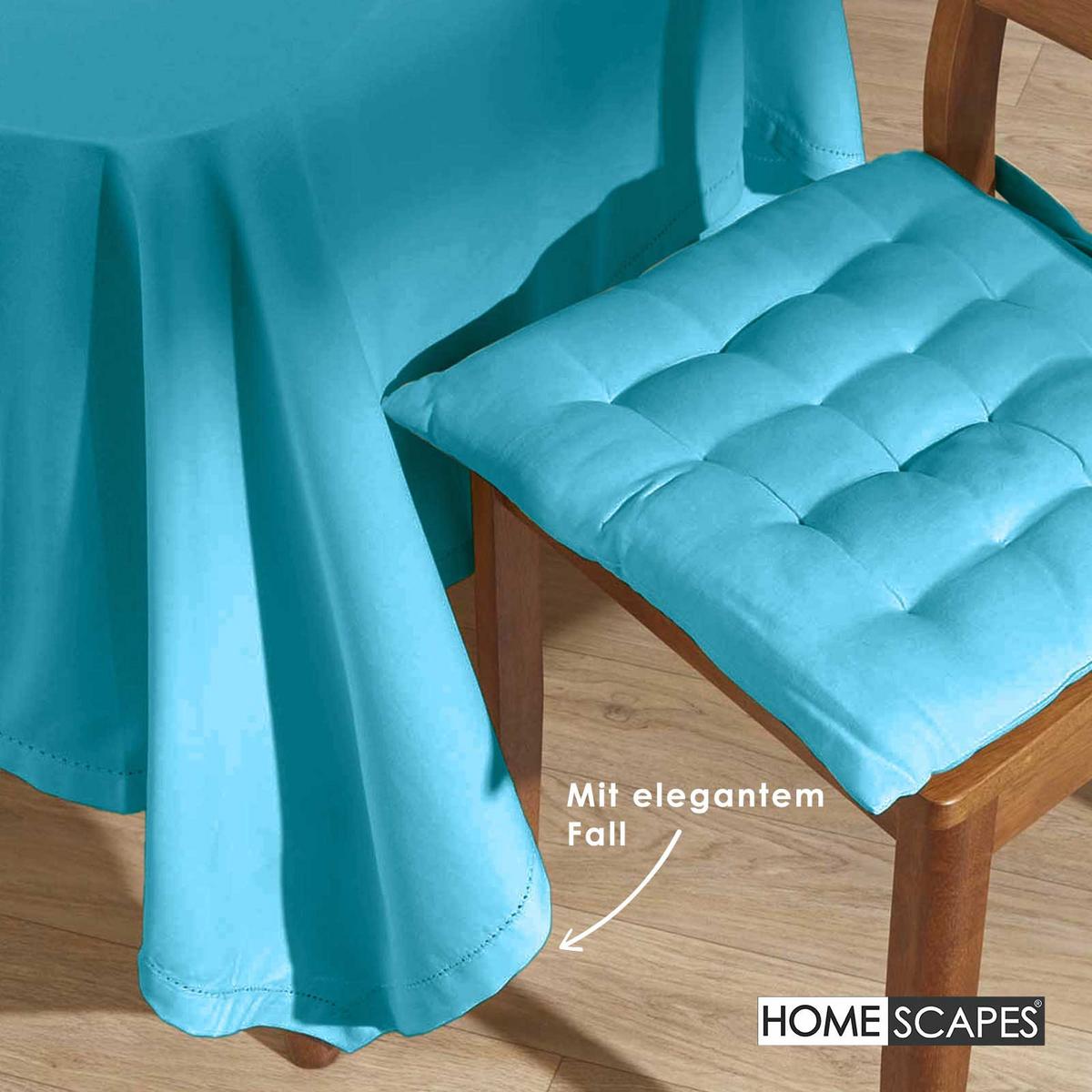 TISCHDECKE hellblau 137/178 cm, 100% Baumwolle - Hellblau, Textil (137/178cm) - Homescapes