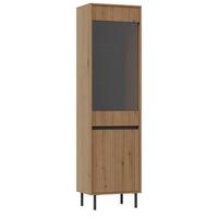 VITRINE Osaka Eichenholzoptik Evoke 56 cm - Eichefarben/Schwarz, Holzwerkstoff/Metall (55.8/205/40cm) - Selsey