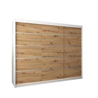 SCHWEBETÜRENSCHRANK 200/250/62 3-türig - Silberfarben/Eiche Artisan, Holz/Kunststoff (250/200/62cm) - MÖBEL KRYSPOL