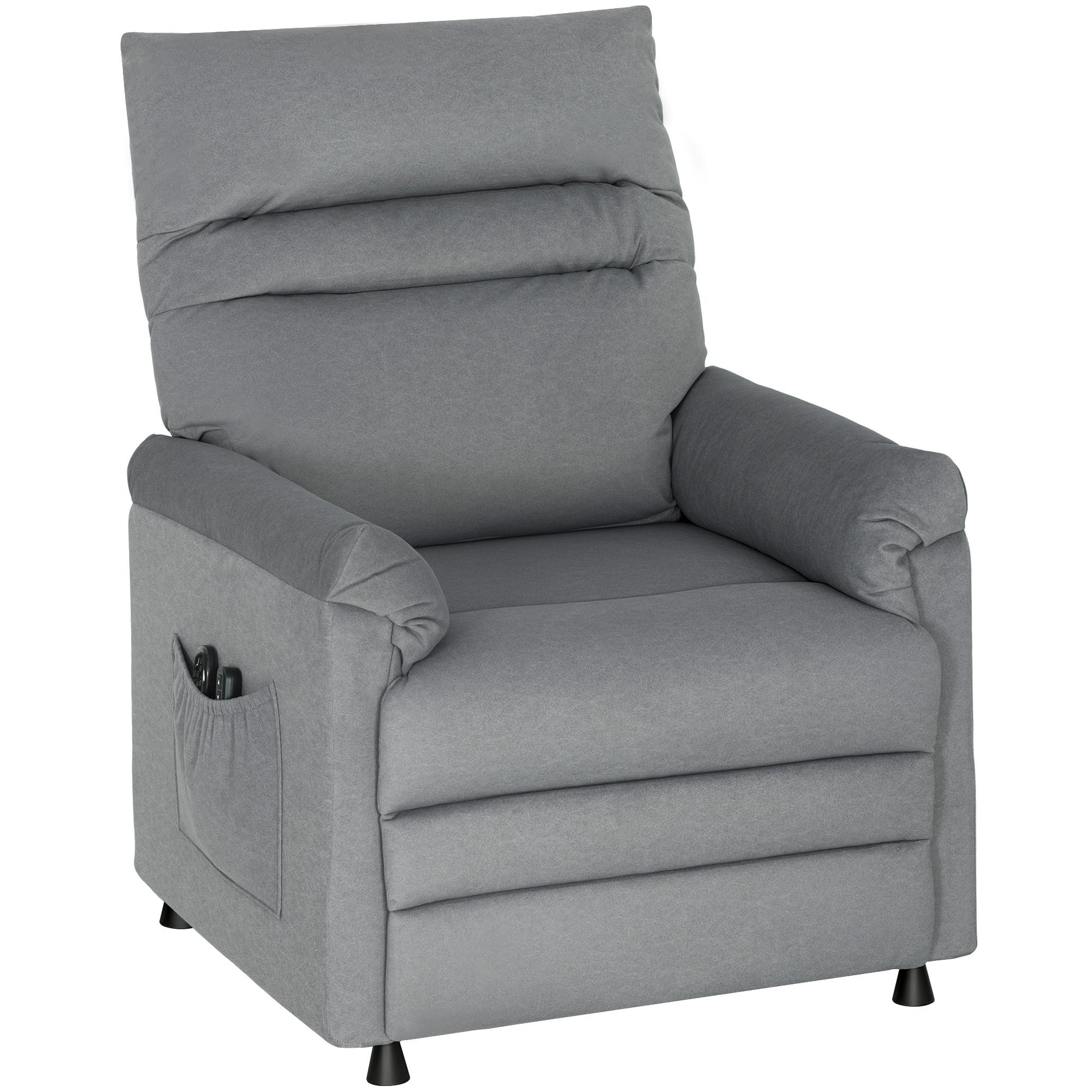 MASSAGESESSEL mit Neigung aus Samt Grau - Schwarz/Grau, Textil/Metall (82/106/99cm) - HOMCOM