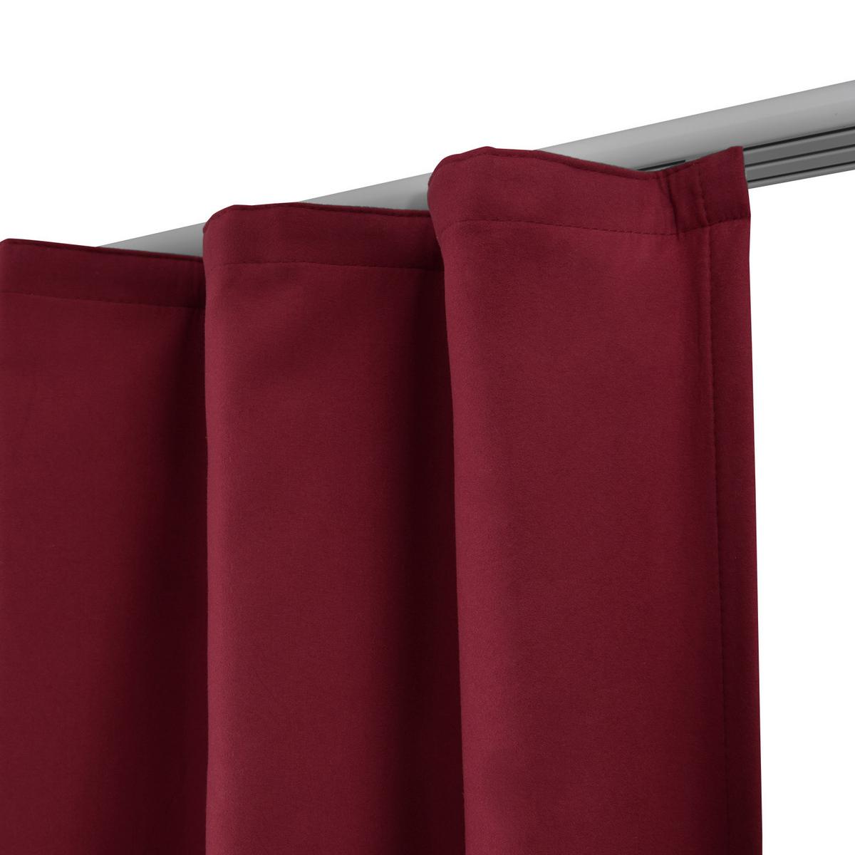 VORHANG Amelie TK mit Kräuselband 140x245cm Rot (2tlg) - Rot, Textil (140/245/1cm) - Beautissu 