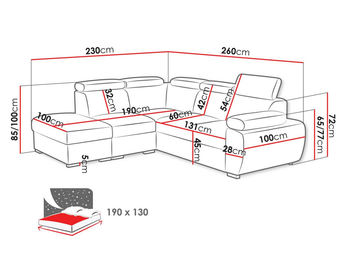ECKSOFA Boston 2RR1P, Seite: Links PUFAP+R+1P(65)+2R - Silberfarben/Bronzefarben, Holz/Textil (260/230cm) - MIRJAN24