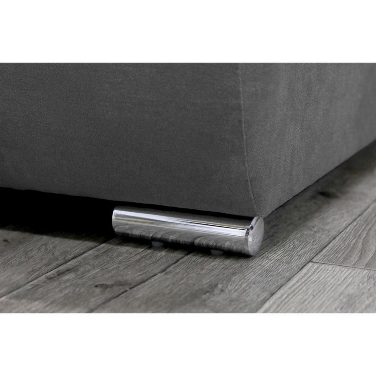 WOHNLANDSCHAFT Draco U dunkelgrau - Chromfarben/Dunkelgrau, Textil/Metall (350/85/185cm) - Beautysofa