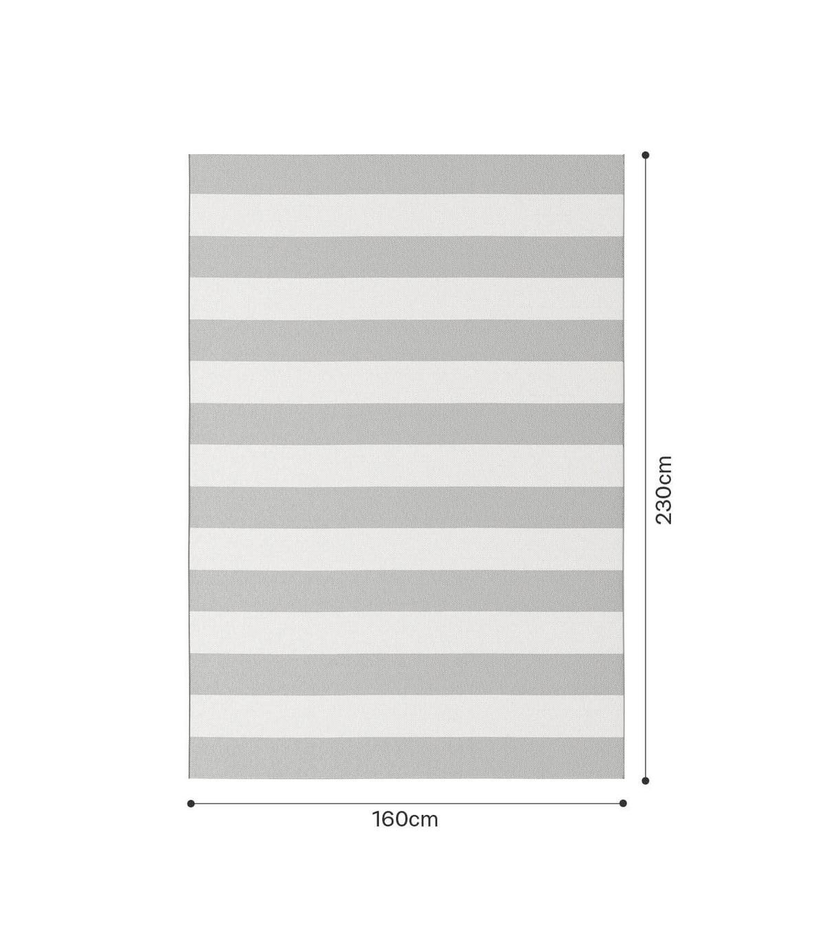 OUTDOORTEPPICH Der Gestreifte - Grau, Kunststoff (160/230cm) - Mokebo