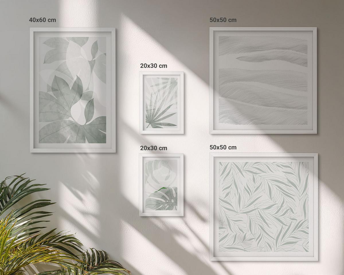 BILDER SET 5er Set - 50x50 cm & 20x30 cm & 40x60 cm Weißer Rahmen - Meeresarchitektur Griechenlands - Weiß, Kunststoff (40/60cm) - TULUP
