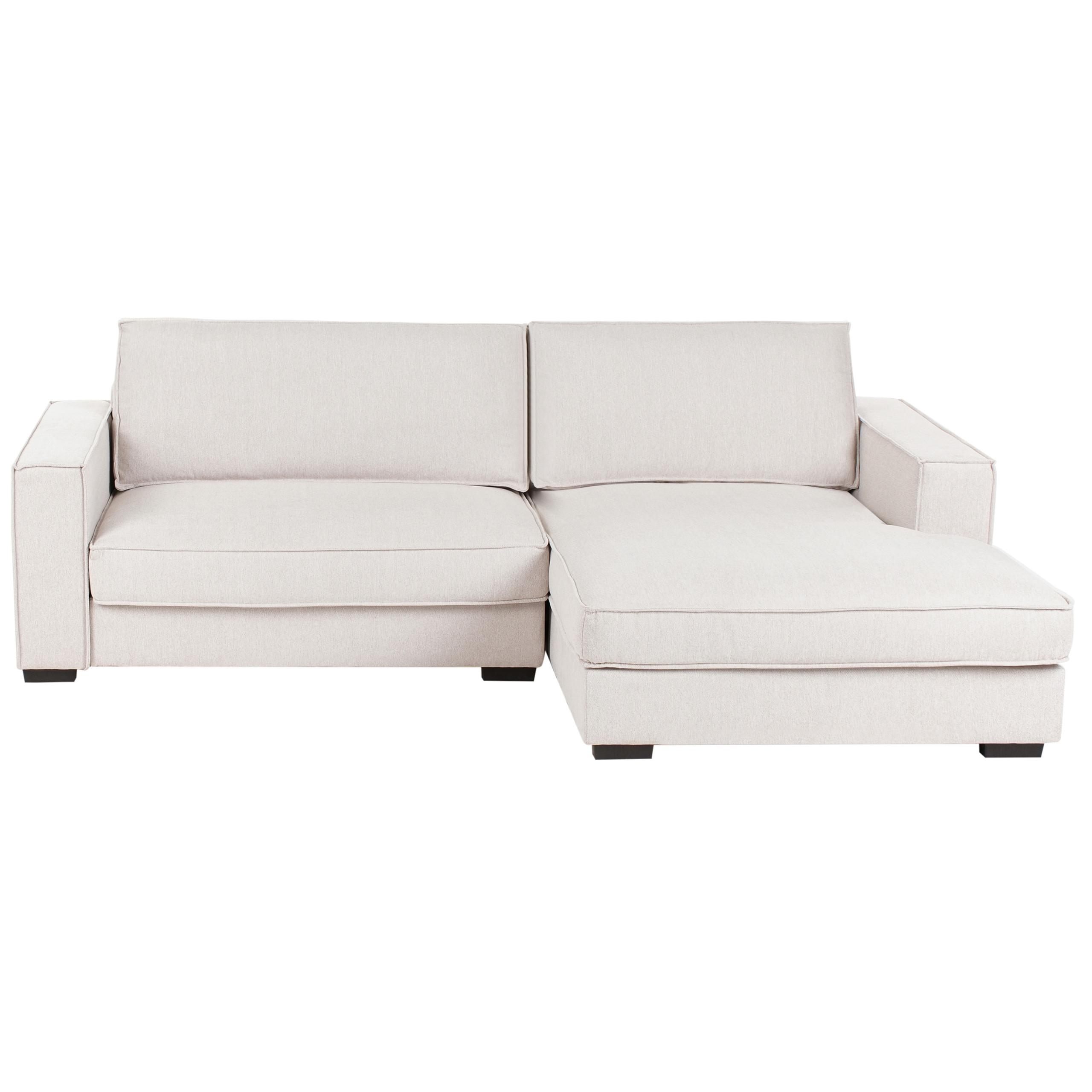ECKSOFA Stoff Hellbeige linksseitig Renders - Beige, Textil (257/136cm) - Beliani
