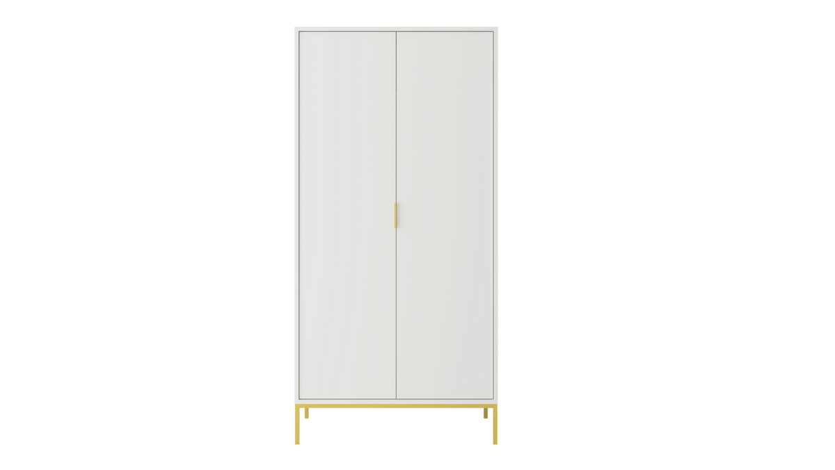 DREHTÜRENSCHRANK Austin - Goldfarben/Weiß, Holzwerkstoff (55/205/100cm) - RAUMHIRSCH FURNITURE