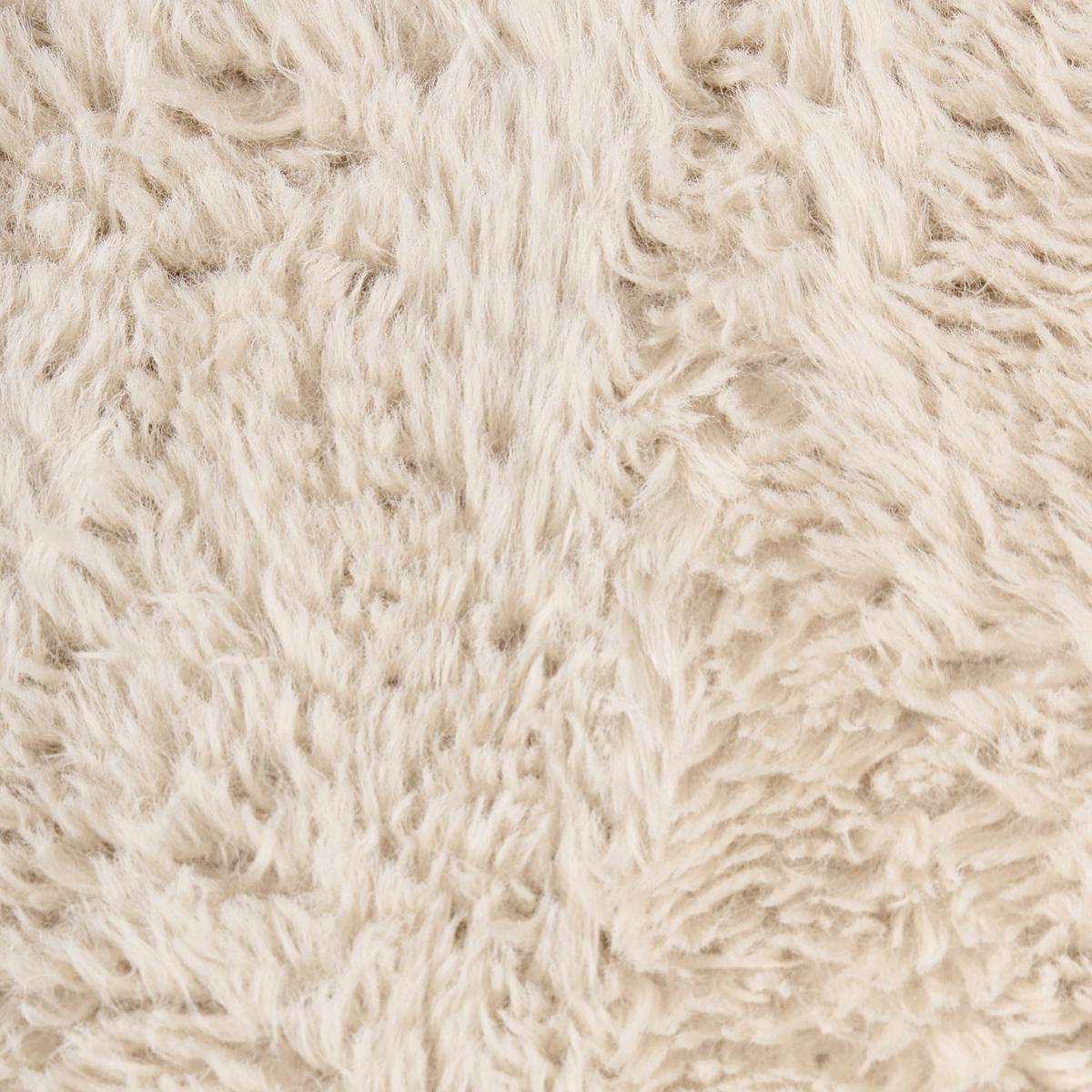 SCHAUKELSESSEL Webpelz Hellbeige Akra - Hellbraun, Textil (66/104/98cm) - Beliani