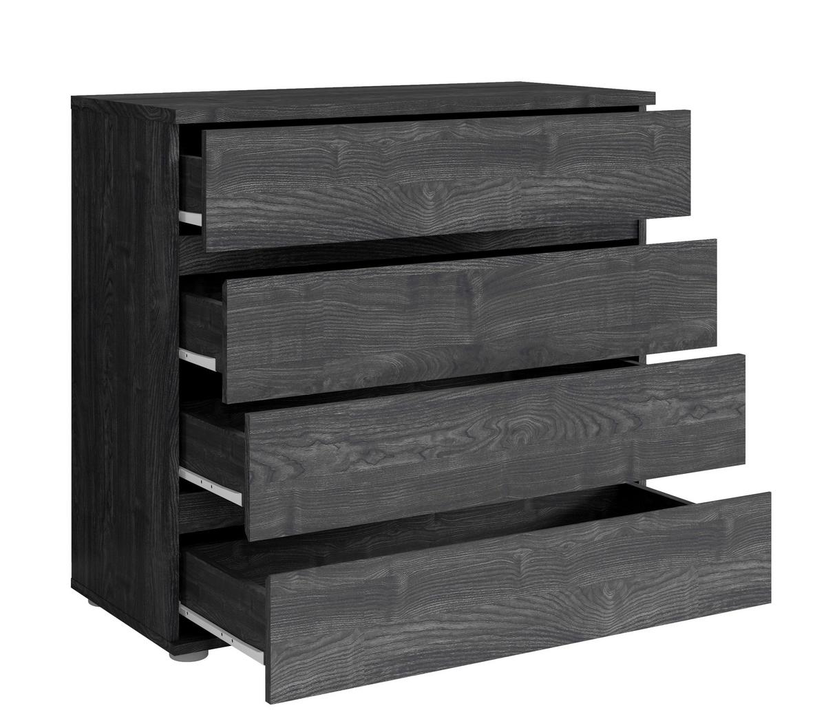 KOMMODE Portland Esche Schwarz 91/84/42 - Schwarz, Holzwerkstoff (91/84/42cm) - RAUMHIRSCH FURNITURE