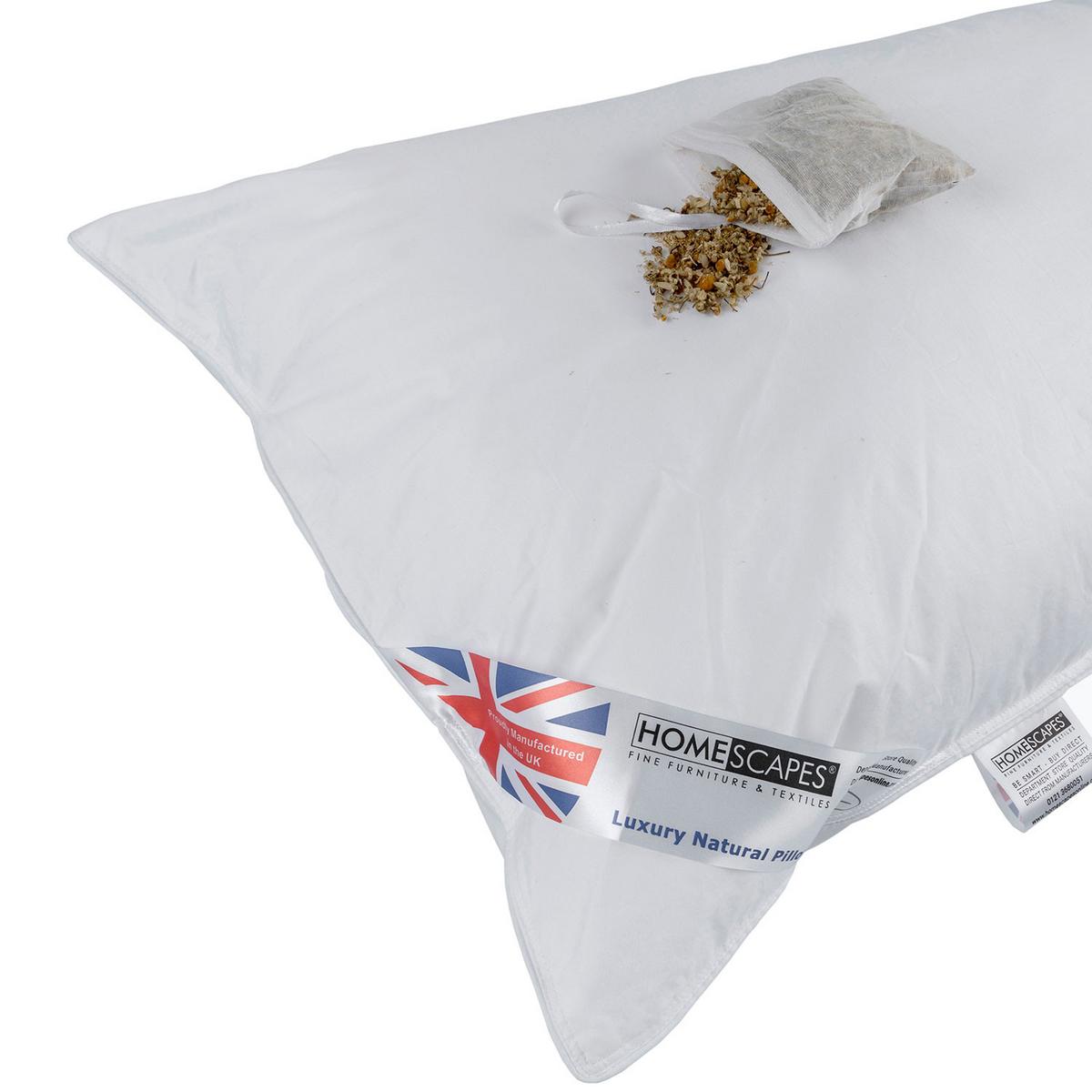 KOPFKISSEN Super-Mikrofaser mit Kamille 48/74 cm - Weiß, Textil (48/74cm) - Homescapes