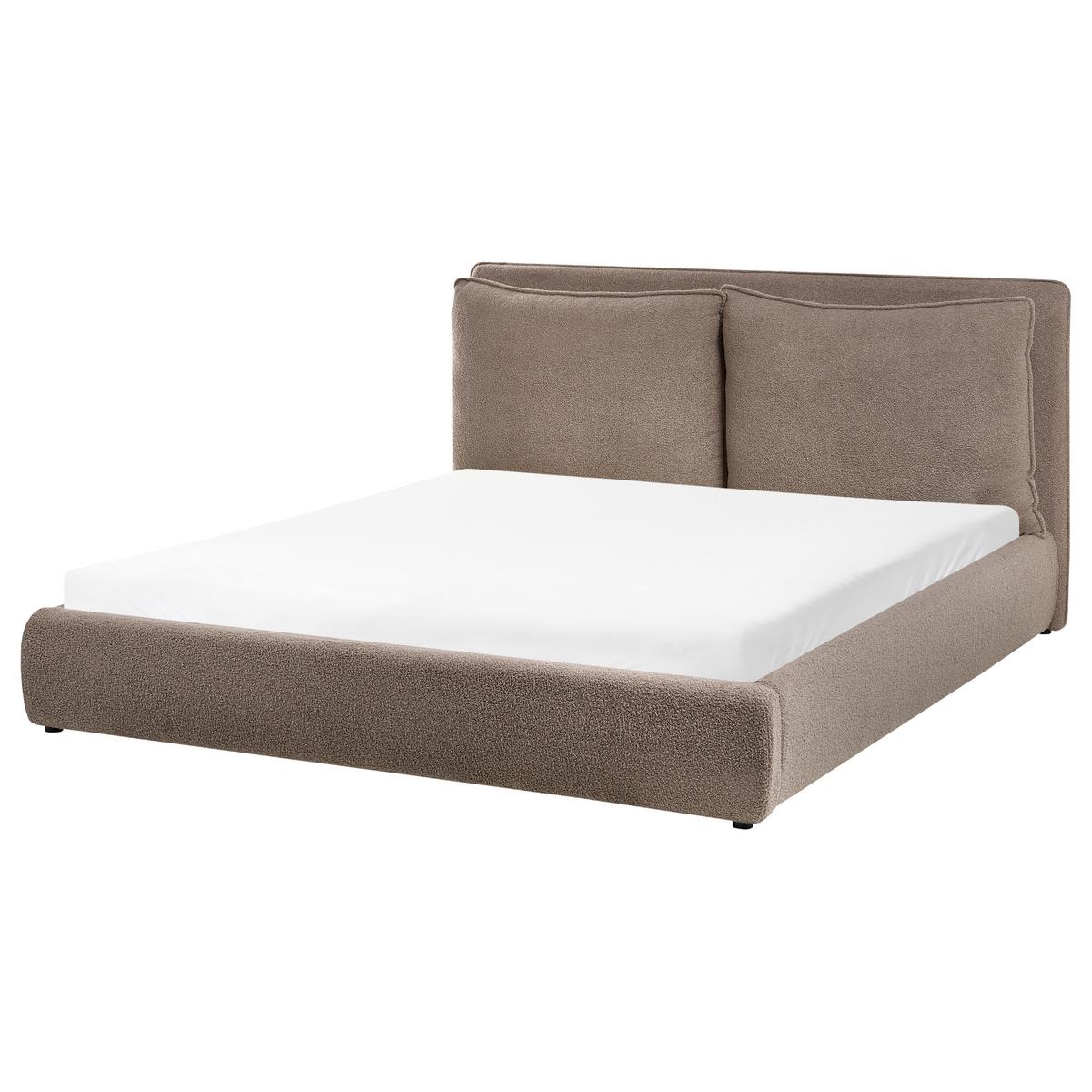 BETT mit Lattenrost 160/200 cm Bouclé Braun Bajonna - Braun, Textil (160/200cm) - Beliani