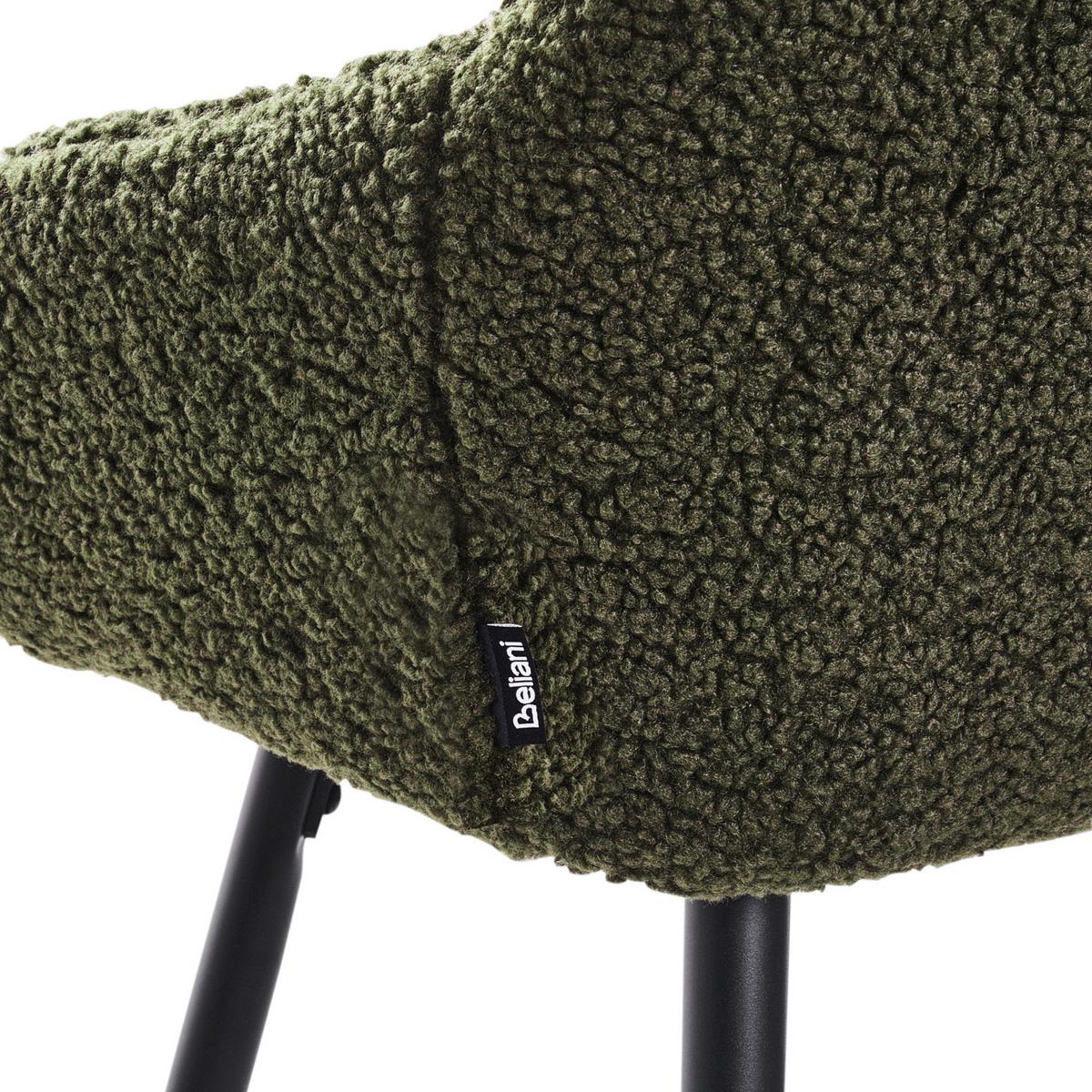 BARSTÜHLEN 2er-Set Dunkelgrün Casmalia - Dunkelgrün/Schwarz, Textil (50/103/54cm) - Beliani