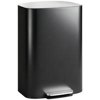 KÜCHEN-MÜLLEIMER Edelstahl Schwarz - Schwarz, Metall (36.5/62.2/45.1cm) - HOMCOM