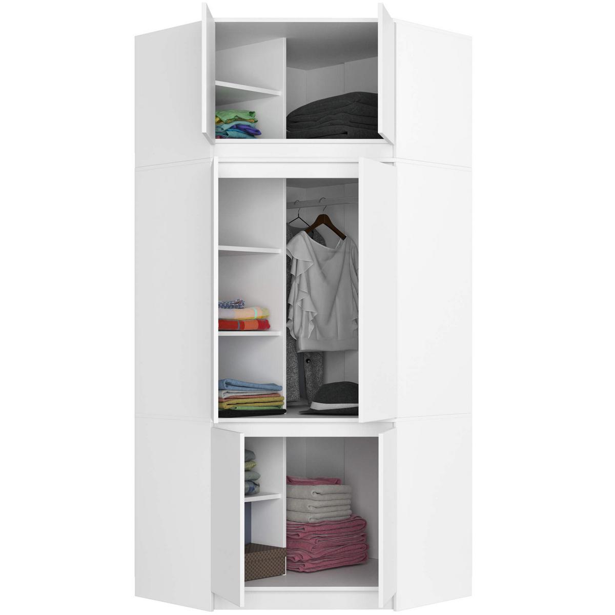 KLEIDERSCHRANK Weiß 235/100/50 - Weiß, Holzwerkstoff (100/235/50cm) - RAUMHIRSCH FURNITURE