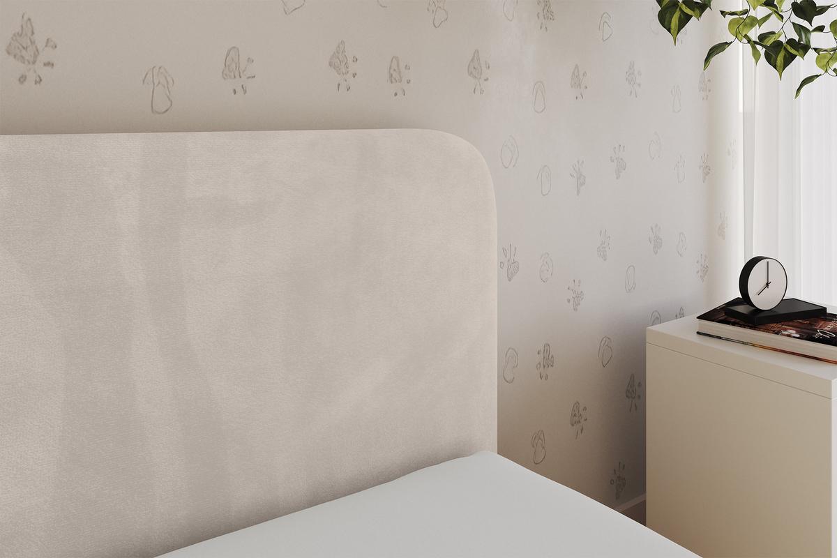 EINZELLBETT Jugendbett mit Bettkasten und Matratze H3/H4, Links - ELSY 80x200 Beige - Ecru, Holzwerkstoff/Textil (80/200cm) - ALTDECOR