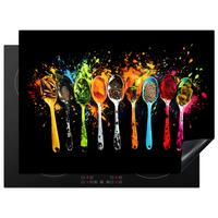 HERDABDECKPLATTE Löffel - Gewürze - Modern - Graffiti - Farbe - Farbenfroh Induktionsmatte 71x52 cm - Multicolor, Kunststoff (71/52/0.2cm) - MuchoWow