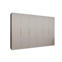 DREHTÜRENSCHRANK 202/300/52 6-türig - Kaschmir/Goldfarben, Holz (300/202/52cm) - MÖBEL KRYSPOL