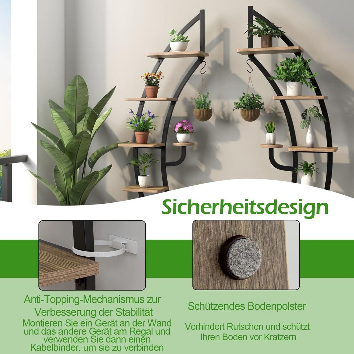 BLUMENSTÄNDER Braun - Braun, Holz (60/155/30cm) - COSTWAY