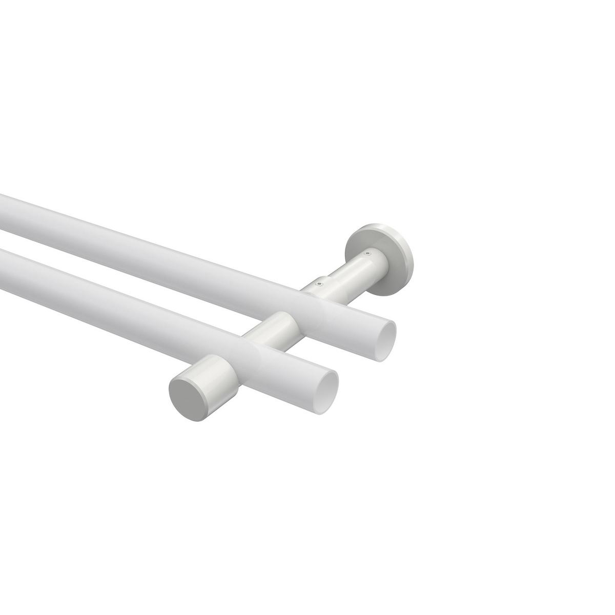 TRÄGER FÜR GARDINENSTANGEN 20 mm Ø, Prestige 2-läufig, Weiß - Weiß, Metall (16.2/4/4cm) - INTERDECO