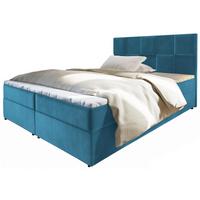 BOXBETT PRATA 180x200 cm mit Matratze und Topper - Blau - Hellblau, Holz (180/200cm) - MASSENO