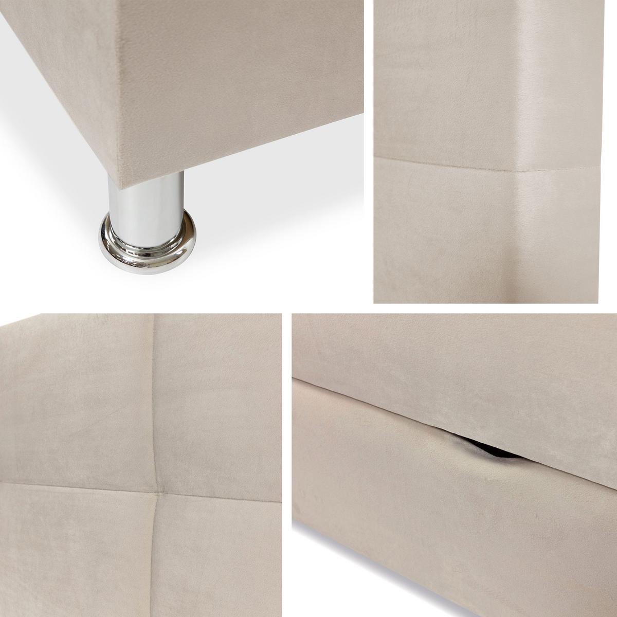 BOXBETT Dave - H3 - Blau/Chromfarben, Holz/Textil (160/200cm) - MIRJAN24