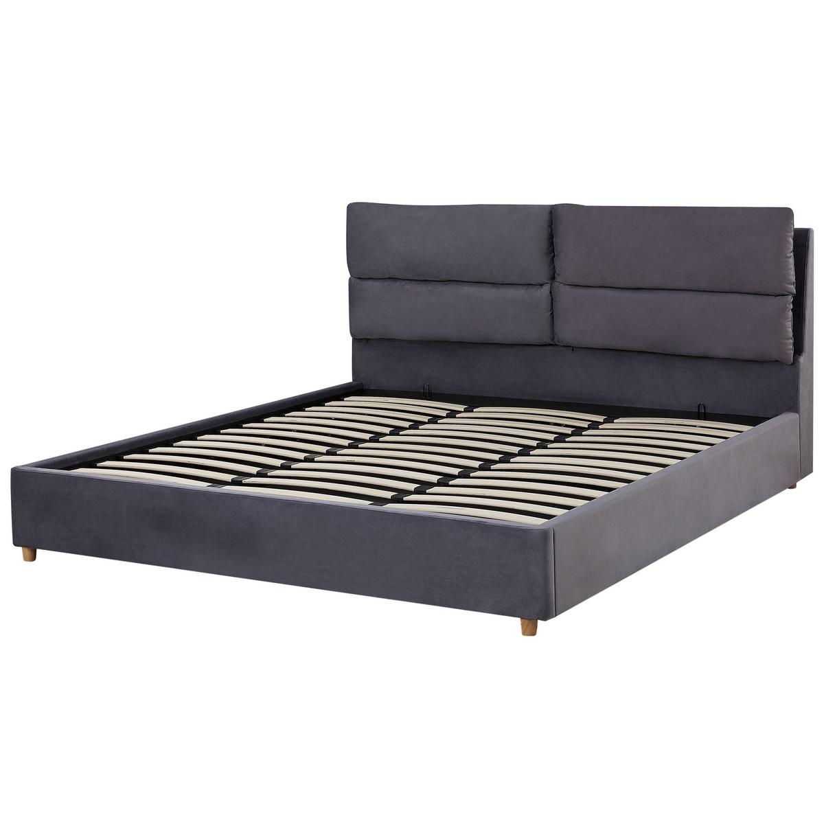 POLSTERBETT 180/200cm Grau Batilly - Grau, Textil (180/200cm) - Beliani