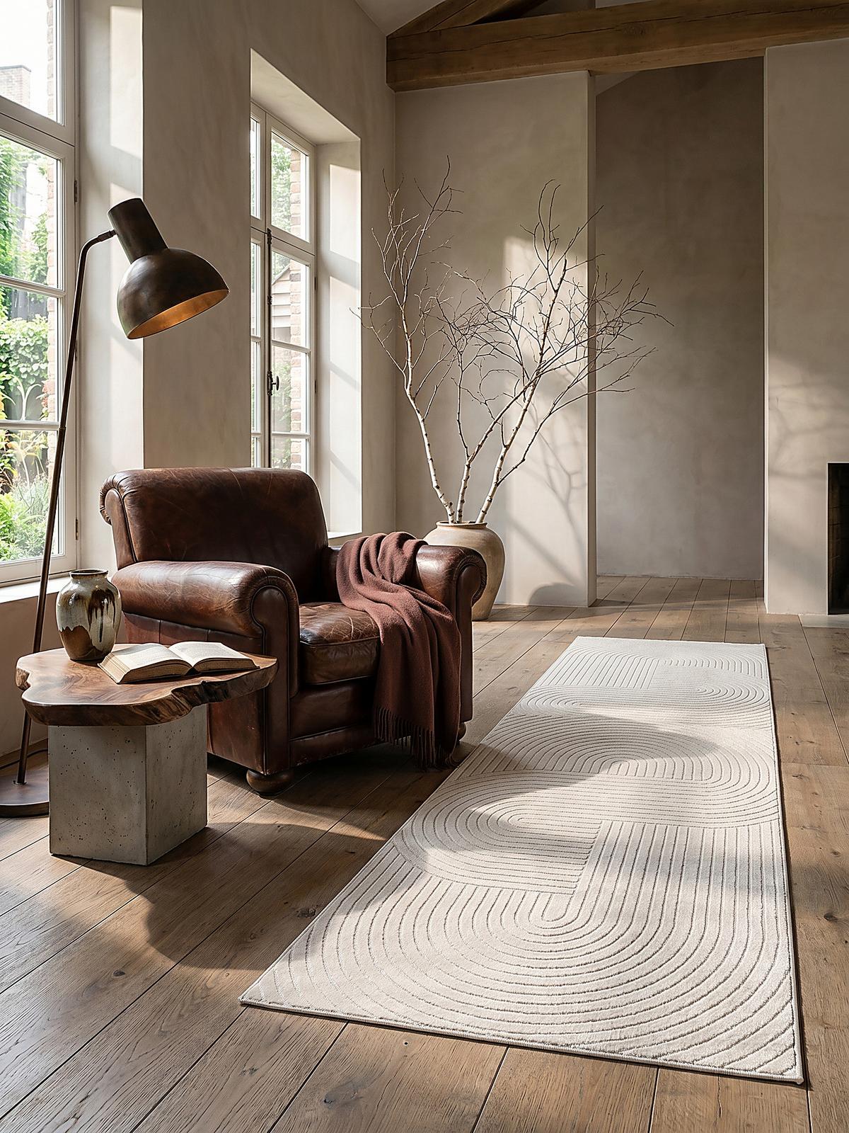 TEPPICH Outdoor Geometrisch MEZEN Polypropylen Creme 80 x 150 cm - Beige, Textil (80/150cm) - KADIMA DESIGN