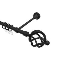 GARDINENSTANGE Primus Paolo 100 cm, 1-läufig, 16 mm Ø Schwarz - Schwarz, Metall (100cm) - INTERDECO