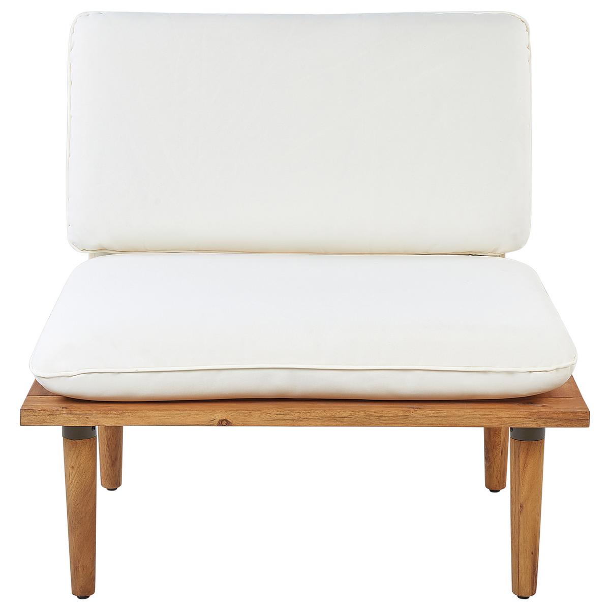 2-SITZER LOUNGE SET zertifiziertes Akazienholz cremeweiß Frascati - Creme, Holz - Beliani