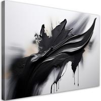 LEINWANDBILD Abstraktion Schwarz-Weiß-3D-Effekt 90x60cm - Schwarz, Textil (90/60cm) - Feeby